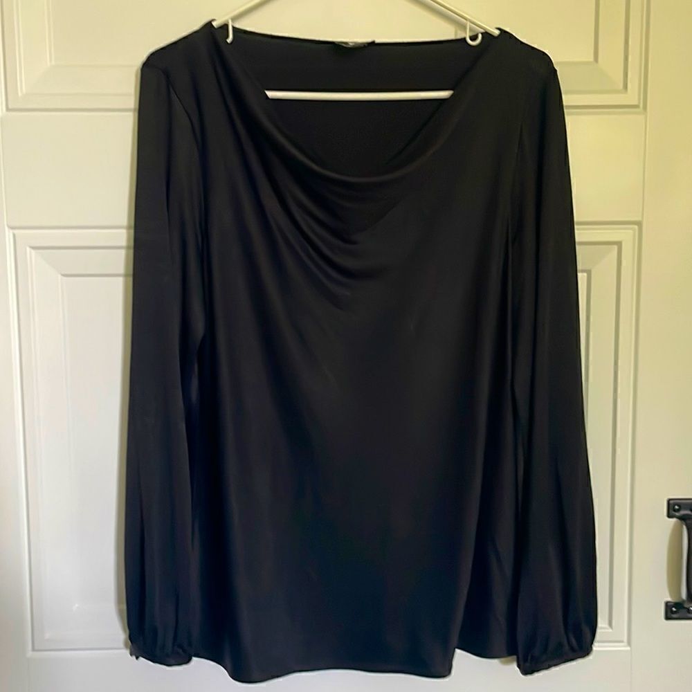 W by Worth Black Draped Blouse